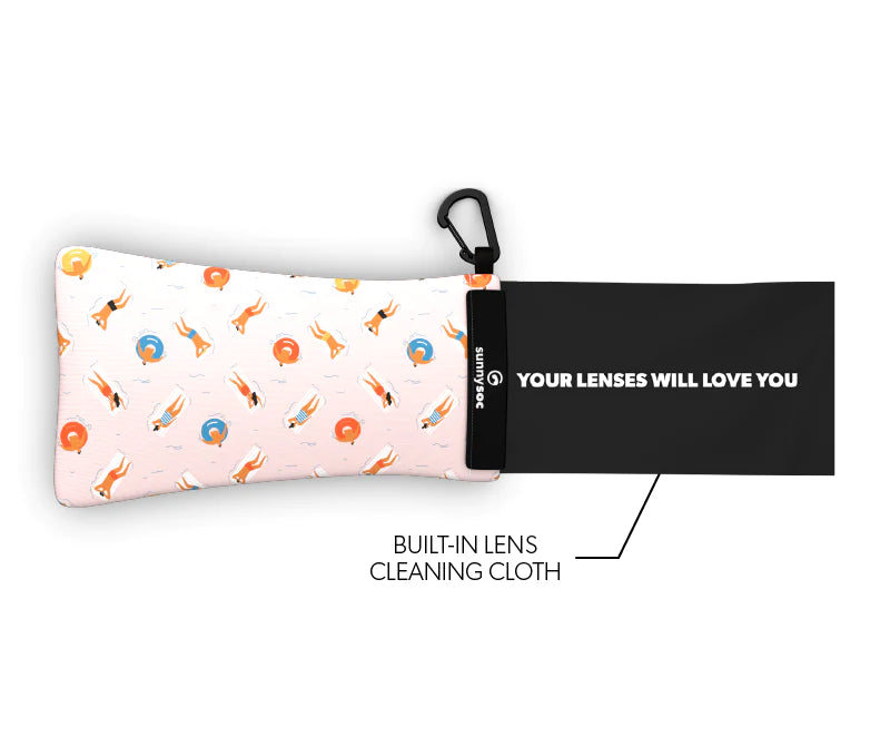 Sunnysoc Beach Goers Schutzhülle für Brillen, Handys, Smartphones Tasche Beute Case Handybeutel mit Karabinerhaken Brillenetui Schnappverschluss j23