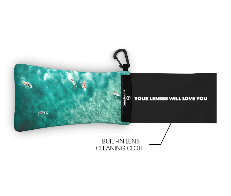 Sunnysoc Surfers Schutzhülle für Brillen, Handys, Smartphones Tasche Beute Case Handybeutel mit Karabinerhaken Brillenetui Schnappverschluss j23