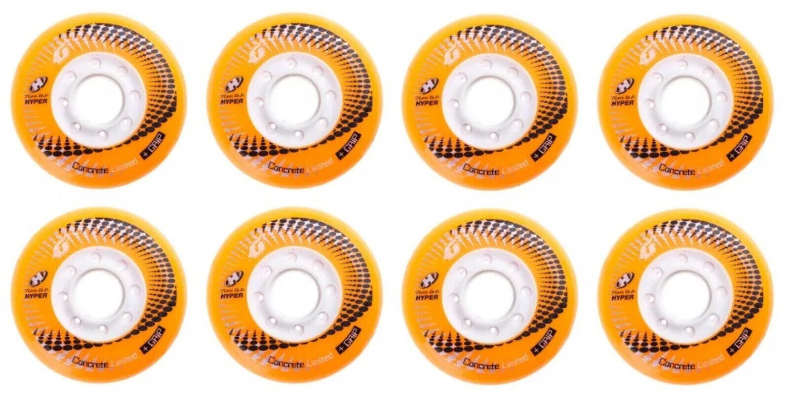 Hyper Wheels Concrete +Grip Limited Performance Outdoor 4er oder 8er Set Rollen - 76mm / 84 A neon orange