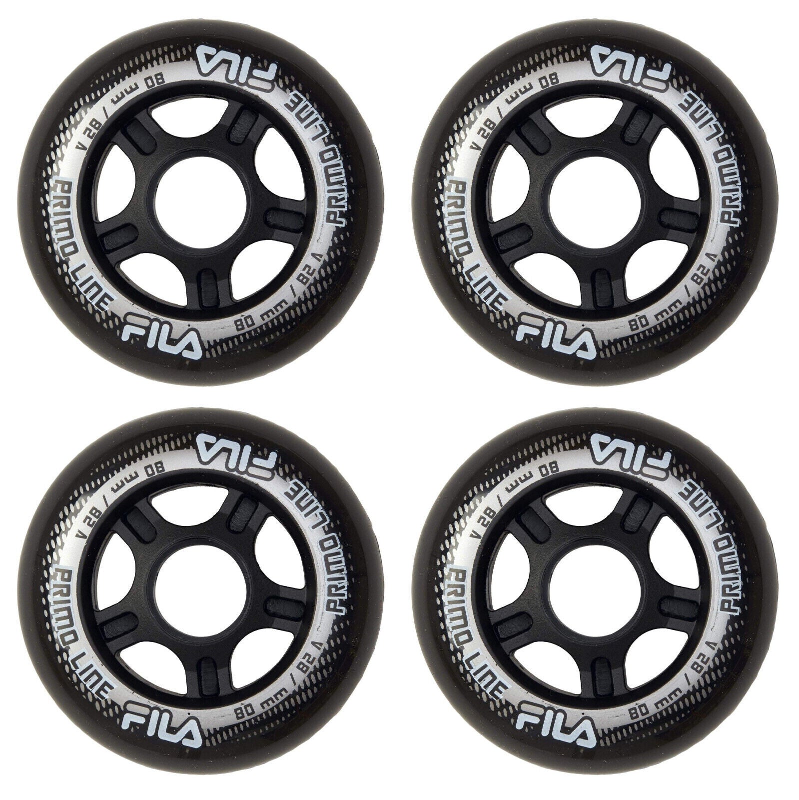 FILA Primo Line Wheels Inline Skates 4er oder 8er Set Rollen - 80mm / 82 A black
