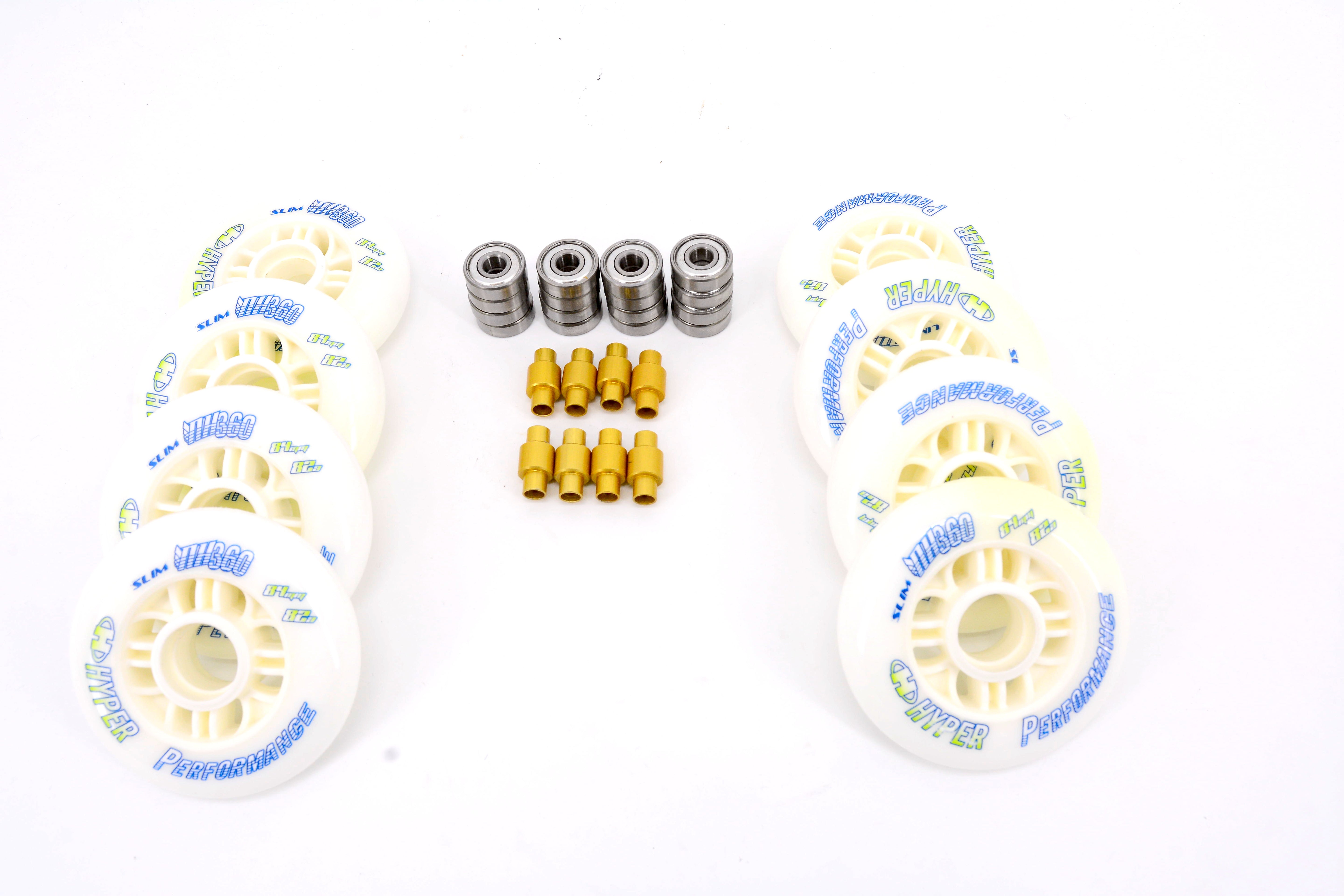Hyper NX360 Rollenset 84mm/82A ABEC7 + 6mm Spacer