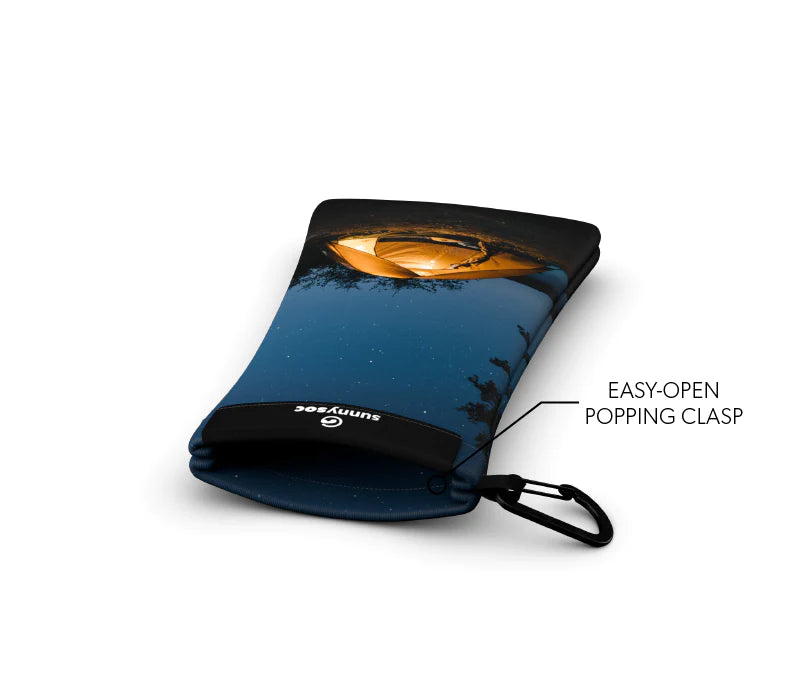 Sunnysoc Camper Schutzhülle für Brillen, Handys, Smartphones Tasche Beute Case Handybeutel mit Karabinerhaken Brillenetui Schnappverschluss j23