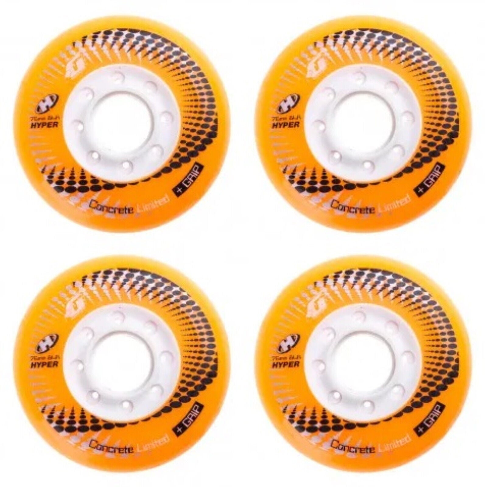 Hyper Wheels Concrete +Grip Limited Performance Outdoor 4er oder 8er Set Rollen - 76mm / 84 A neon orange
