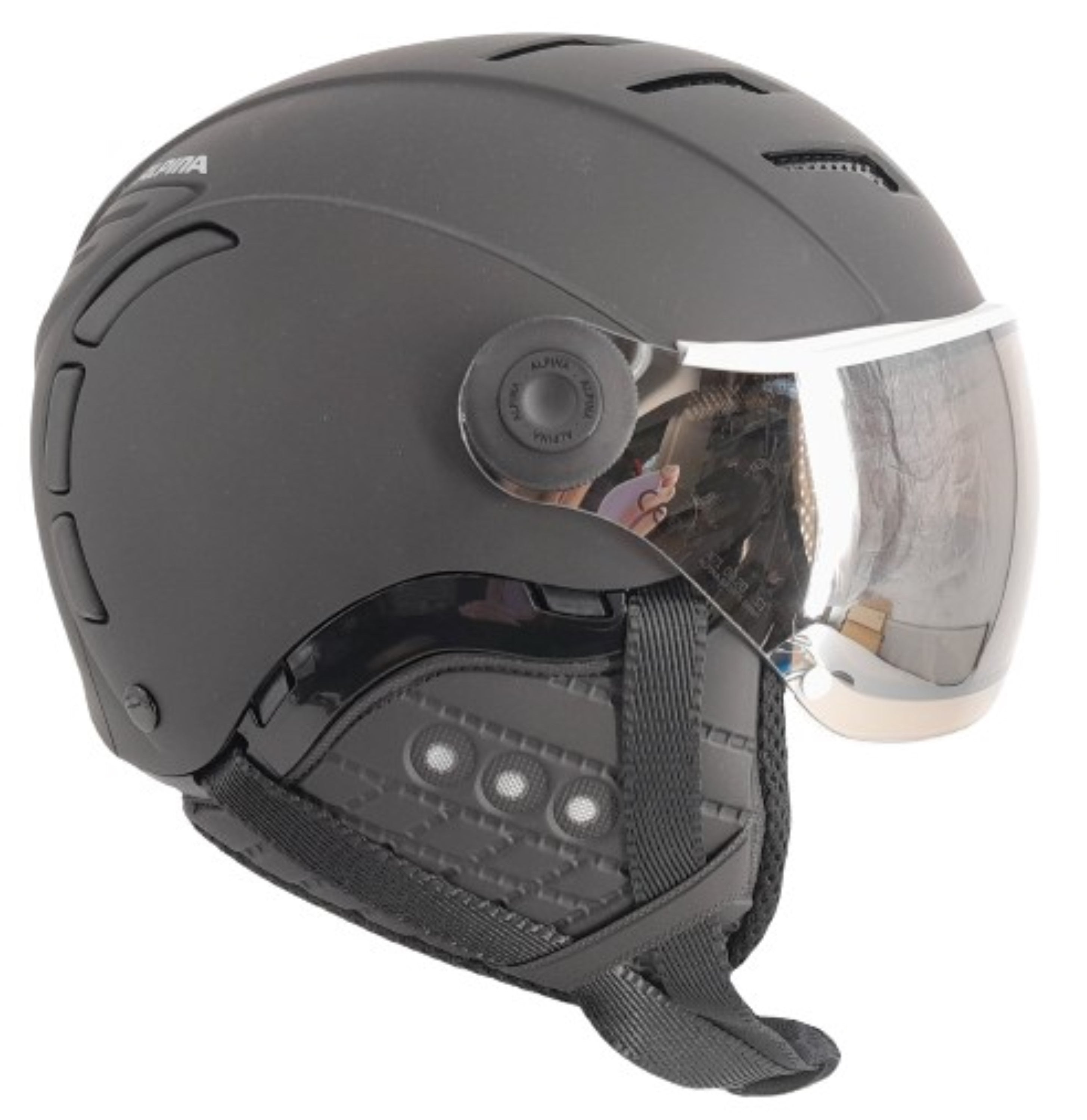Alpina JUMP 2.0 Ski-und Snowboardhelm mit Visier white HM grey silver Unisex