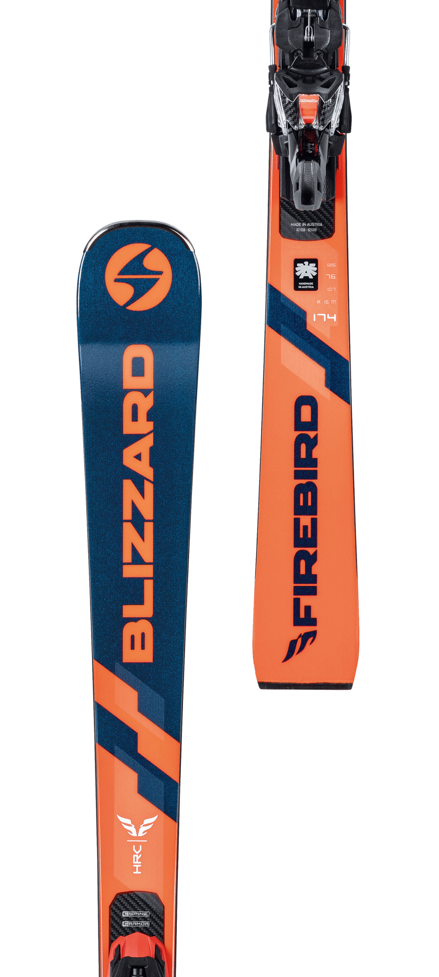 Blizzard FIREBIRD HRC 174cm + Marker XCELL 14 - Herren Rennski Blau Orange