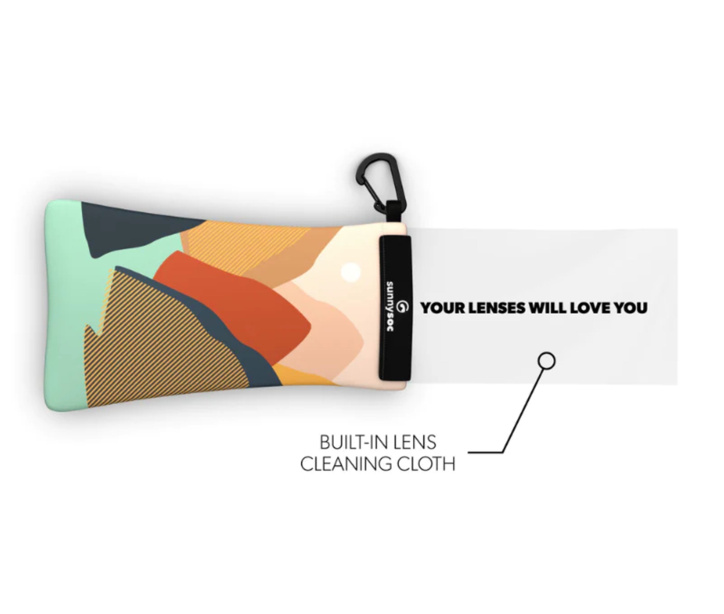 Sunnysoc COLORED MOUNTAIN Etui Brille Sonnenbrille Handy Tasche Schutzhülle Beutel Sack mit Karabinerhaken