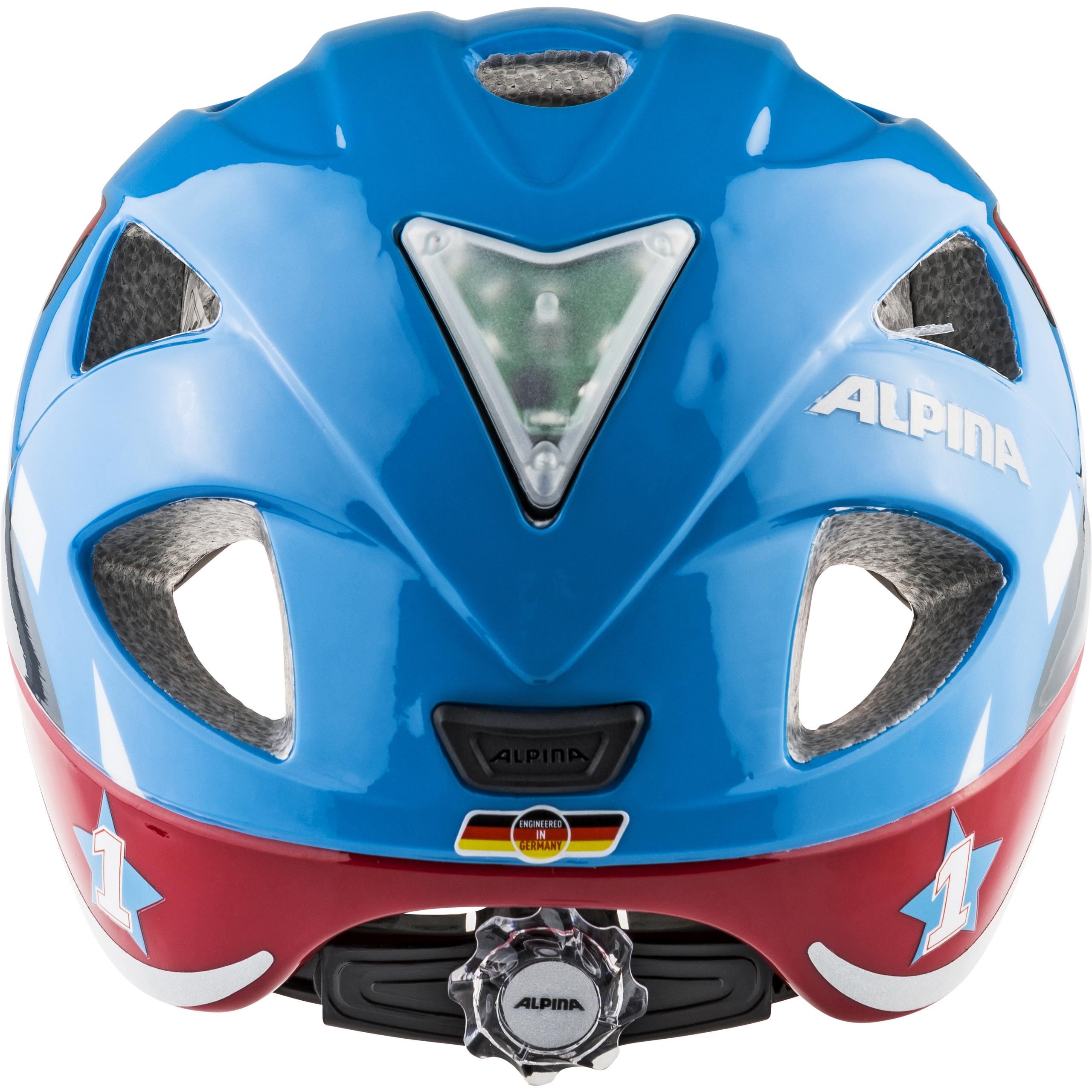 Alpina XIMO Fahrradhelm blue red car Kinder