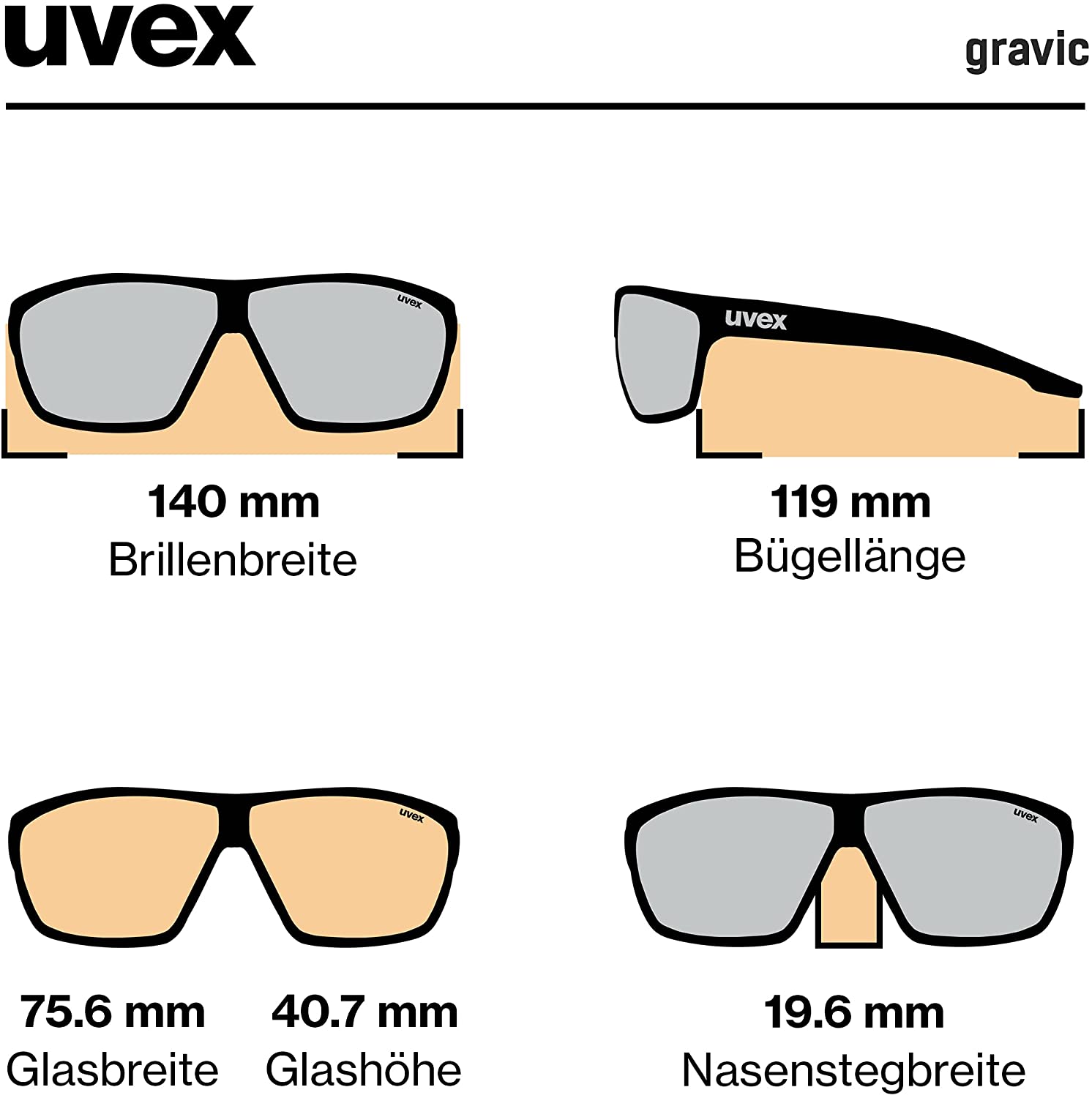 uvex GRAVIC Sportbrille black mat Unisex