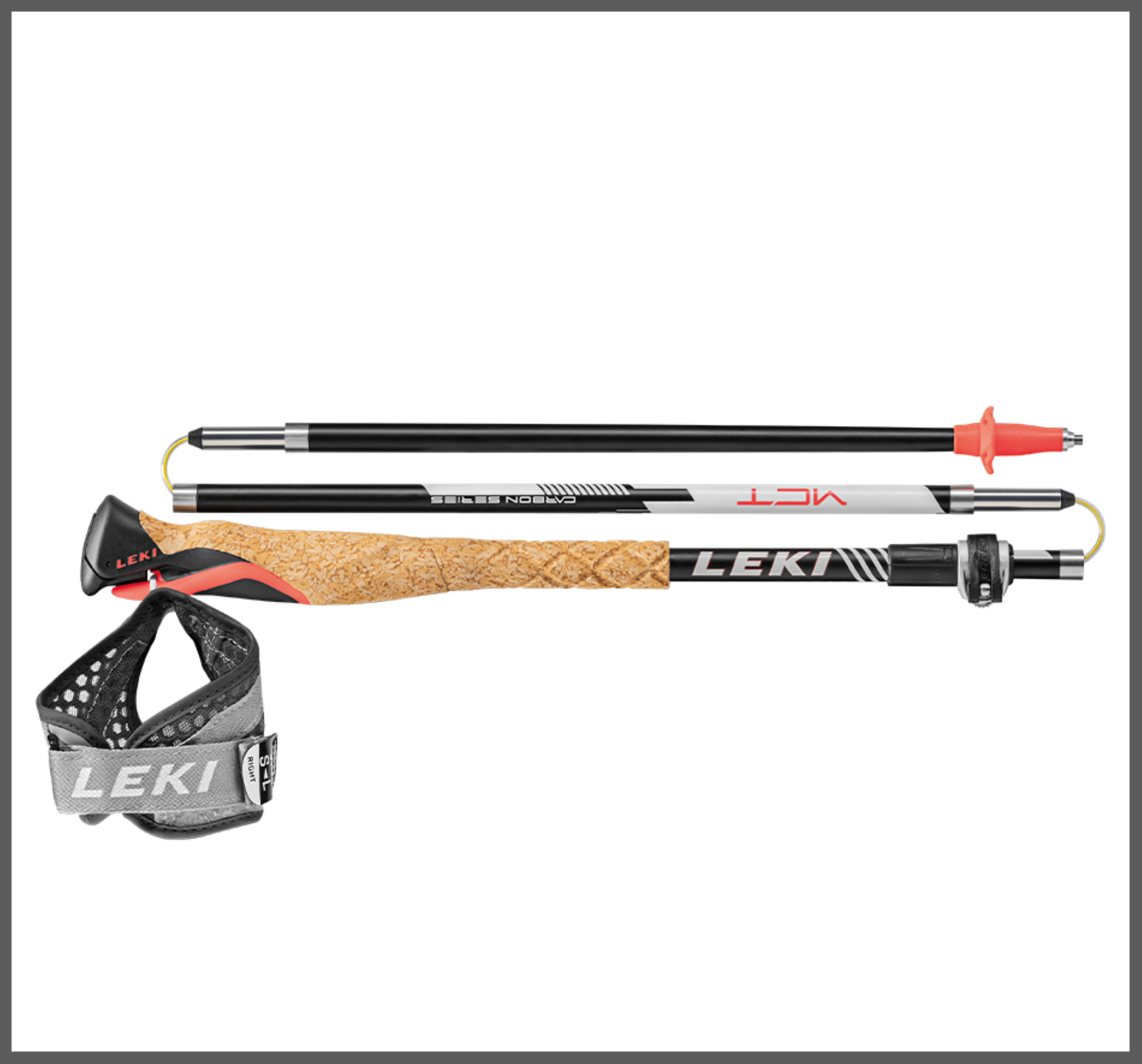 Leki MCT 12 VARIO CARBON Wanderstöcke schwarz-weiß-rot
