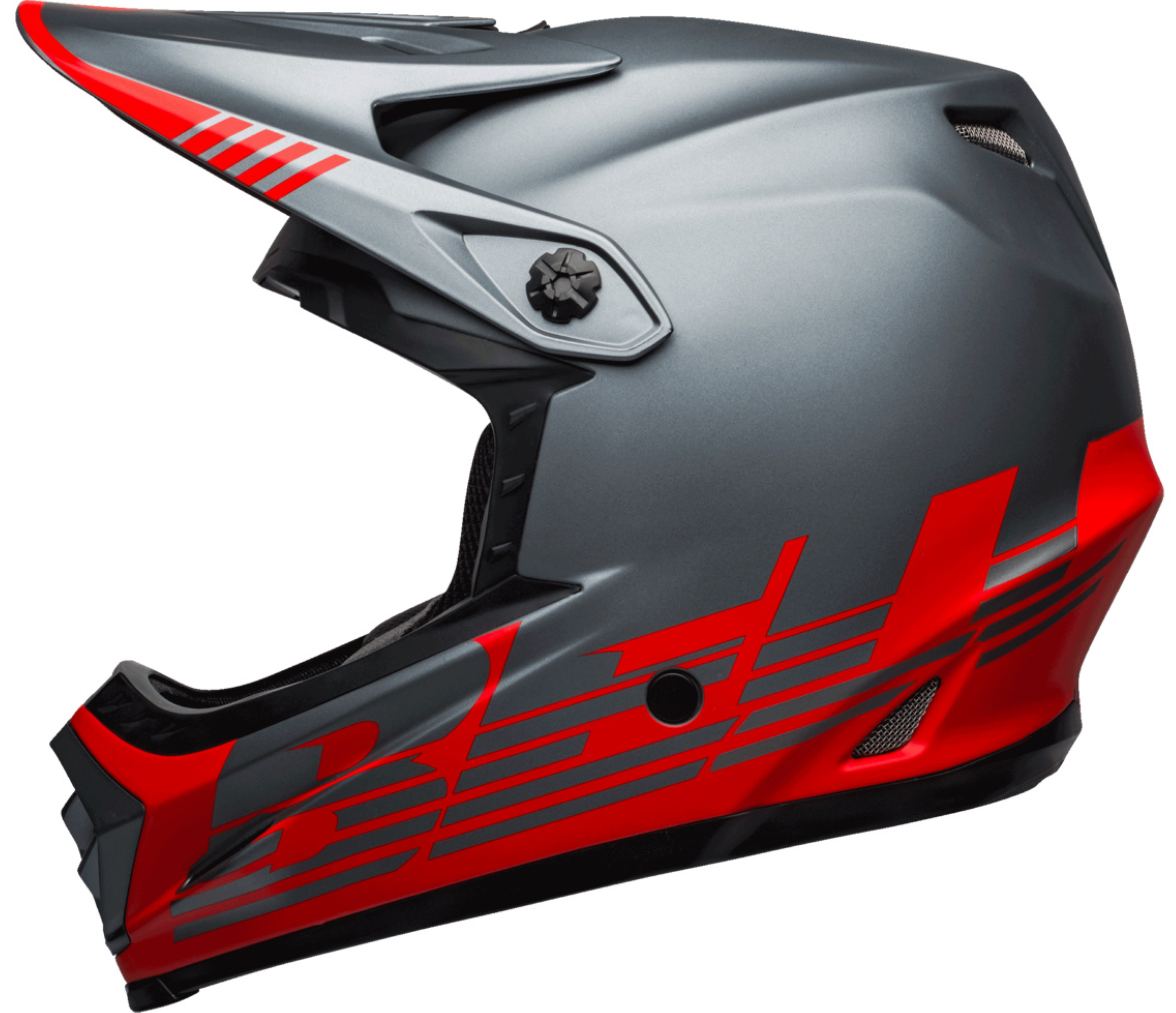 Bell BS FULL- 9 FUSION MIPS Full Face Fahrradhelm matte louver matte grey red Gr. M (55-57 cm) Unisex