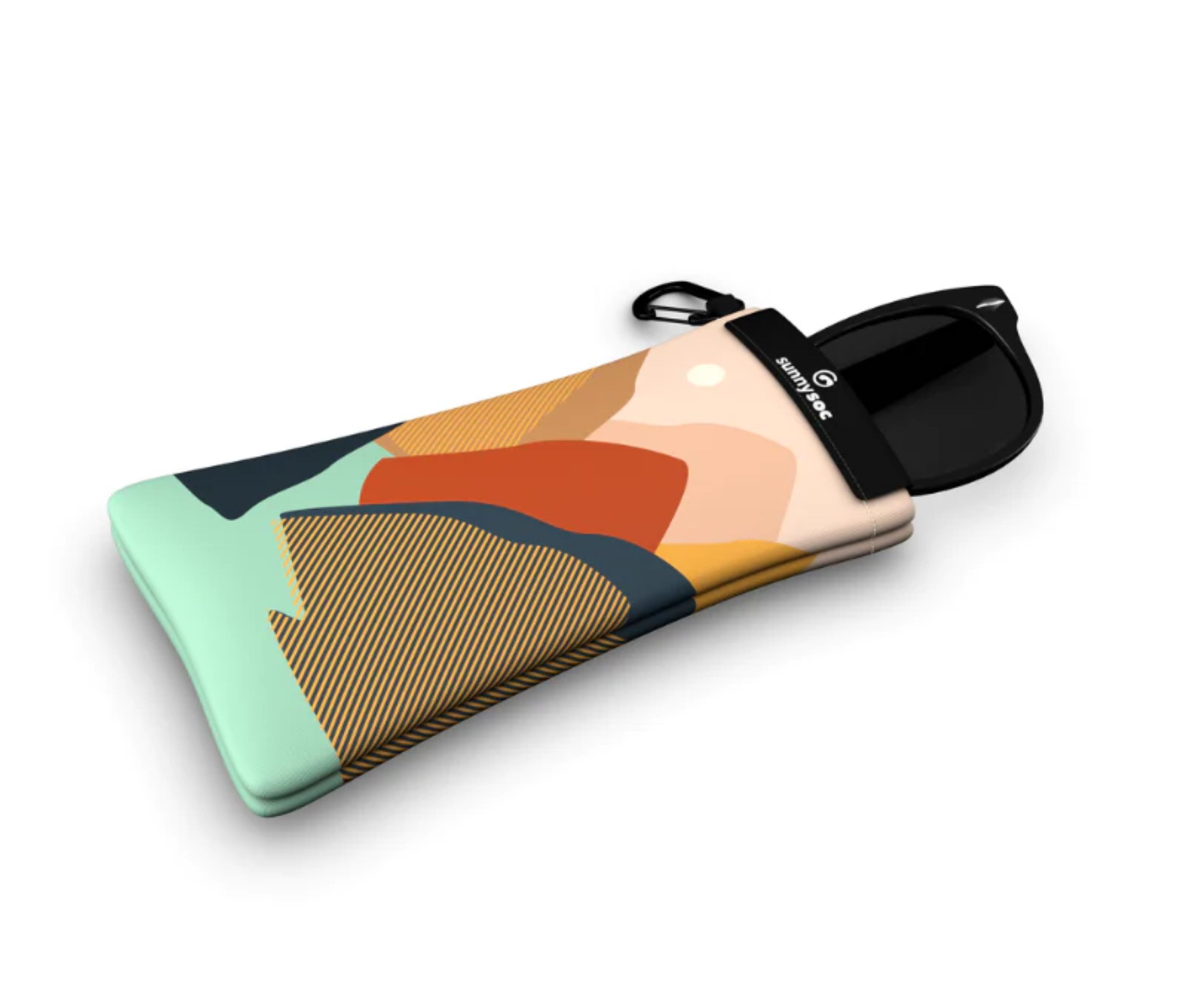 Sunnysoc COLORED MOUNTAIN Etui Brille Sonnenbrille Handy Tasche Schutzhülle Beutel Sack mit Karabinerhaken