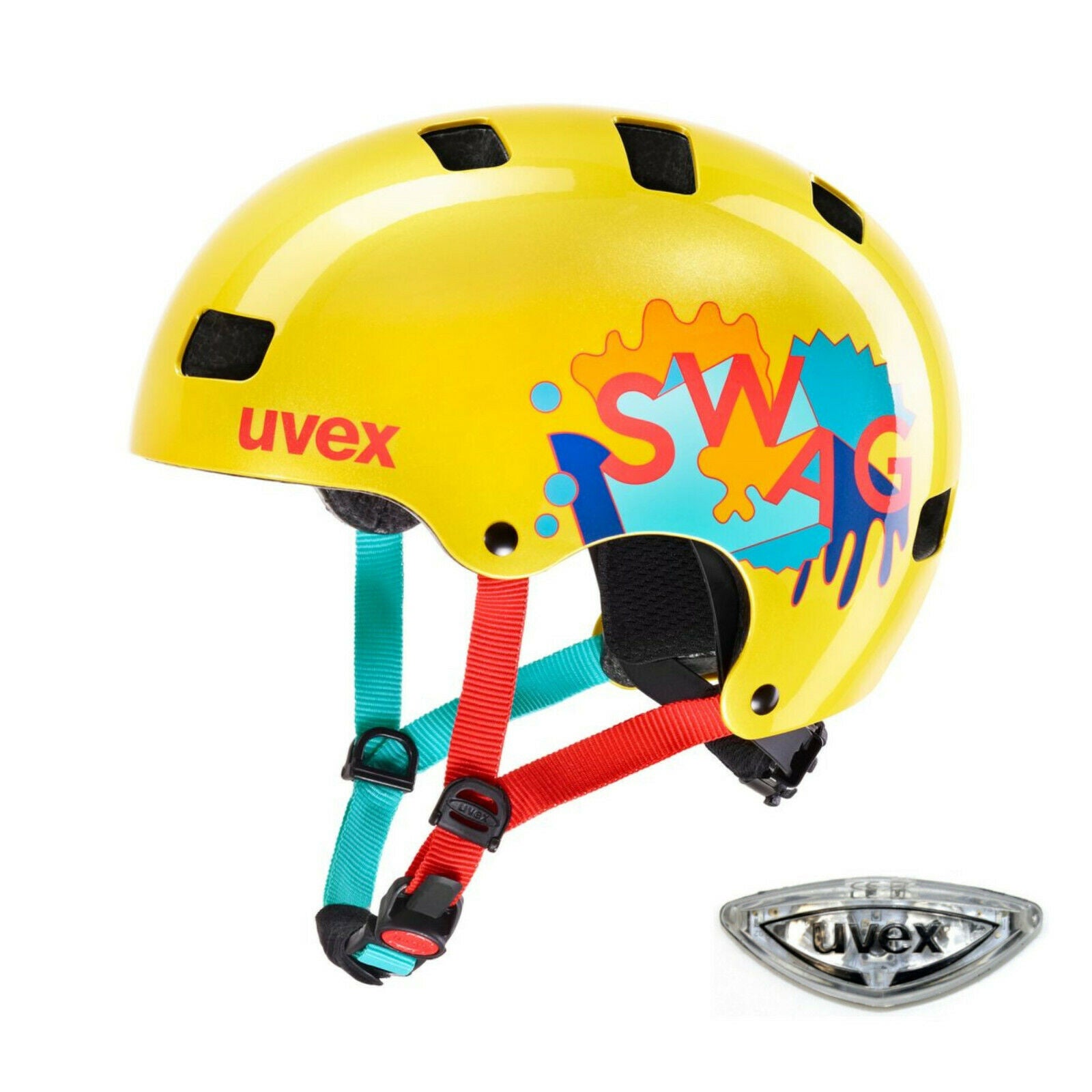 uvex kleinkinder fahrradhelm uvex Kid 3 SWAG yellow LED Fahrradhelm mit Rücklicht Kinder