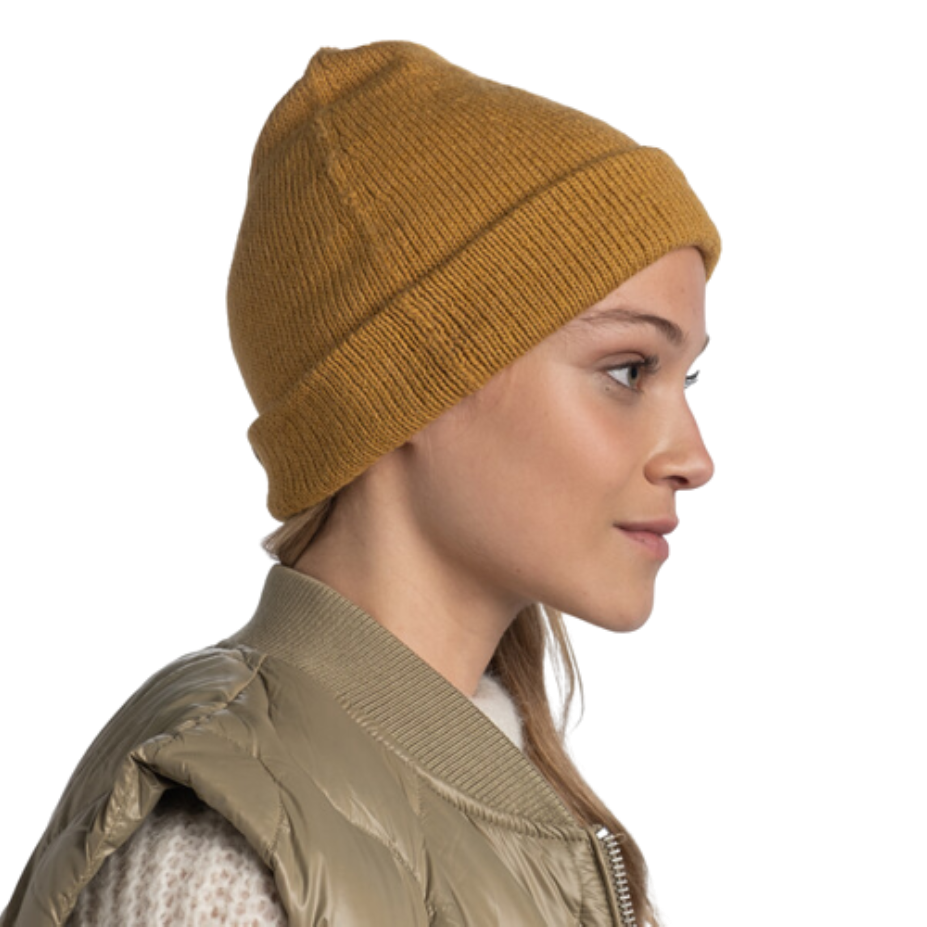 Buff KNITTED BEANIE für Erwachsene jarn ocher Gr. One Size