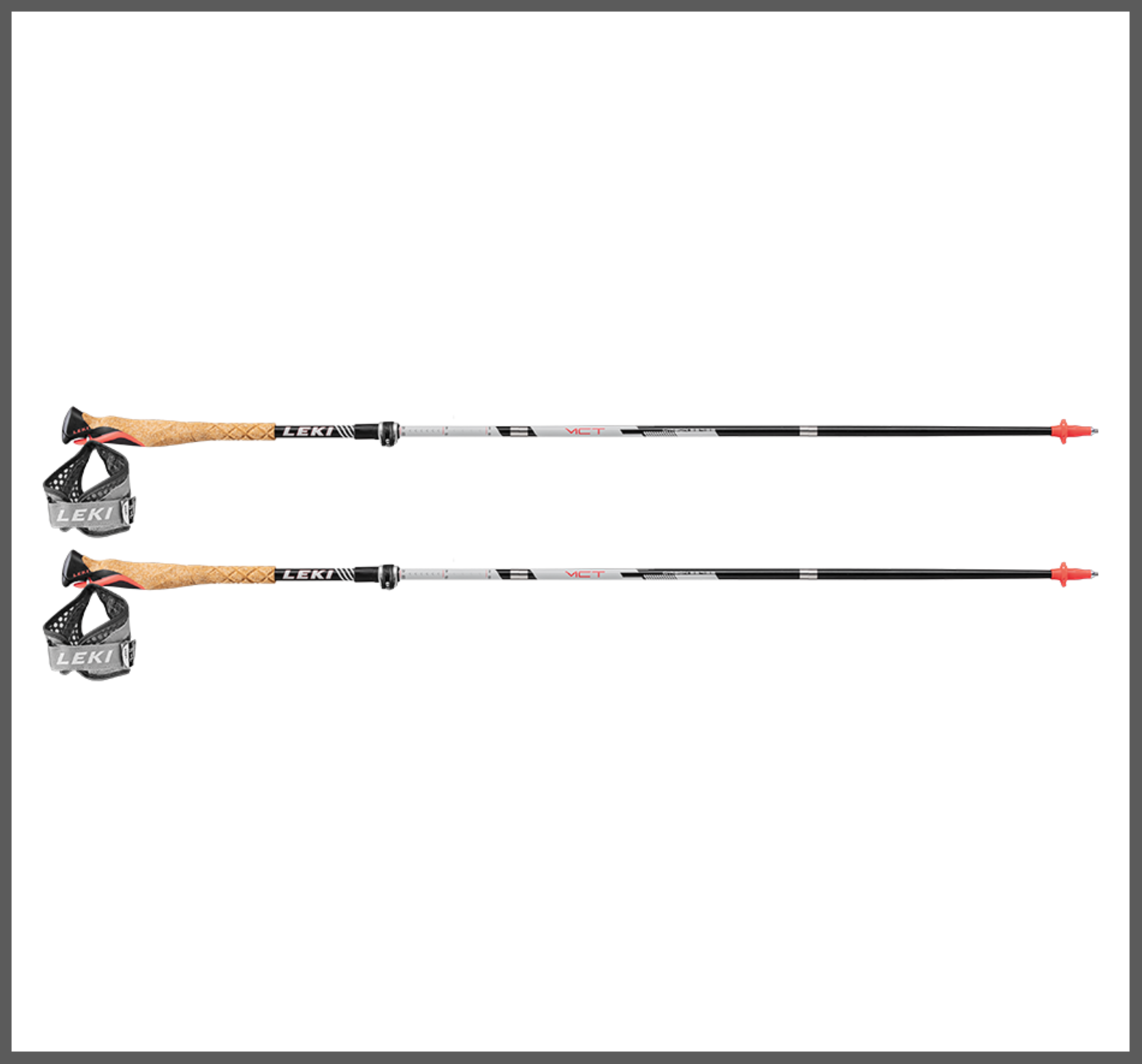 Leki MCT 12 VARIO CARBON Wanderstöcke schwarz-weiß-rot