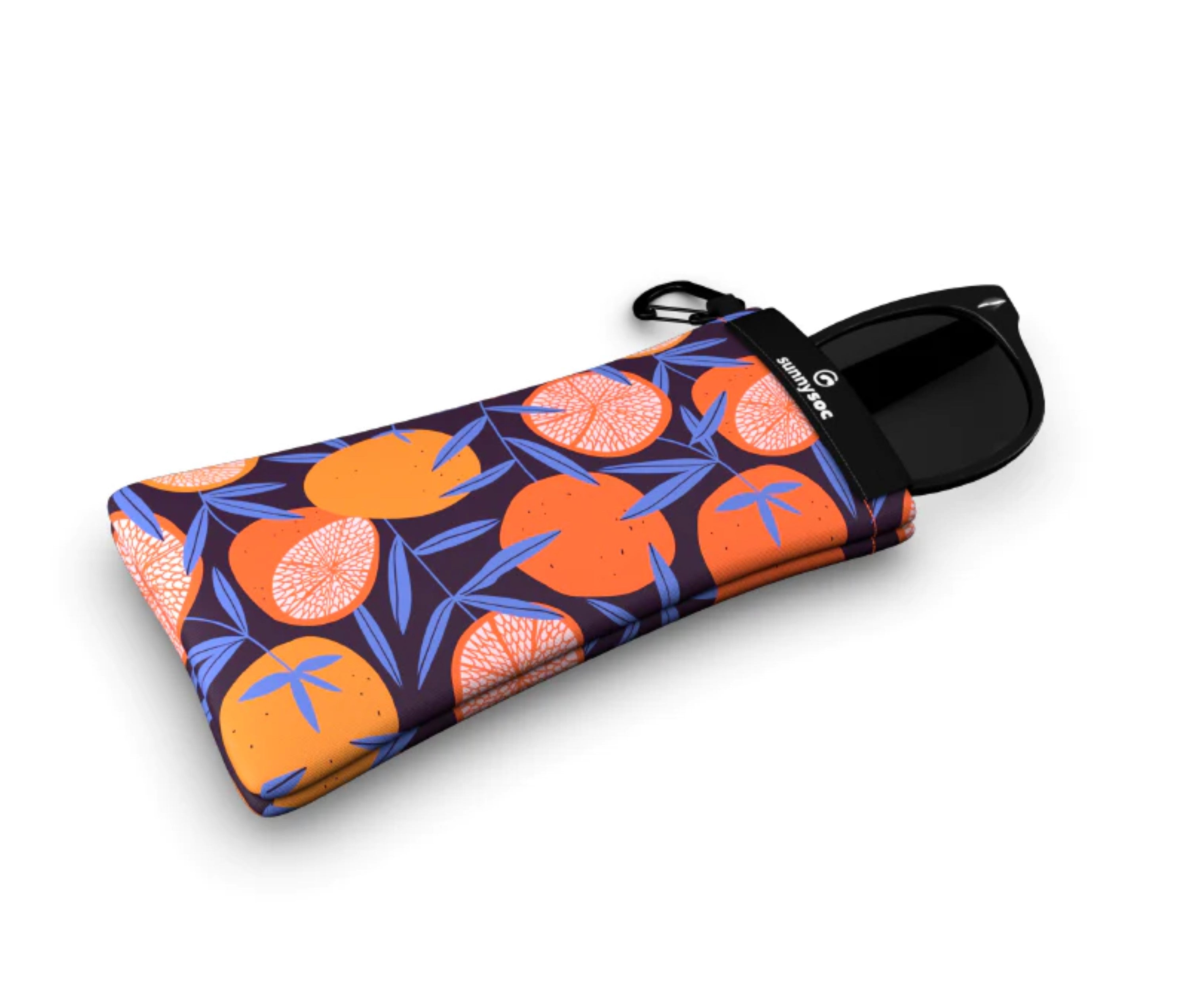 Sunnysoc ORANGE JUICE Etui Brille Sonnenbrille Handy Tasche Schutzhülle Beutel Sack mit Karabinerhaken