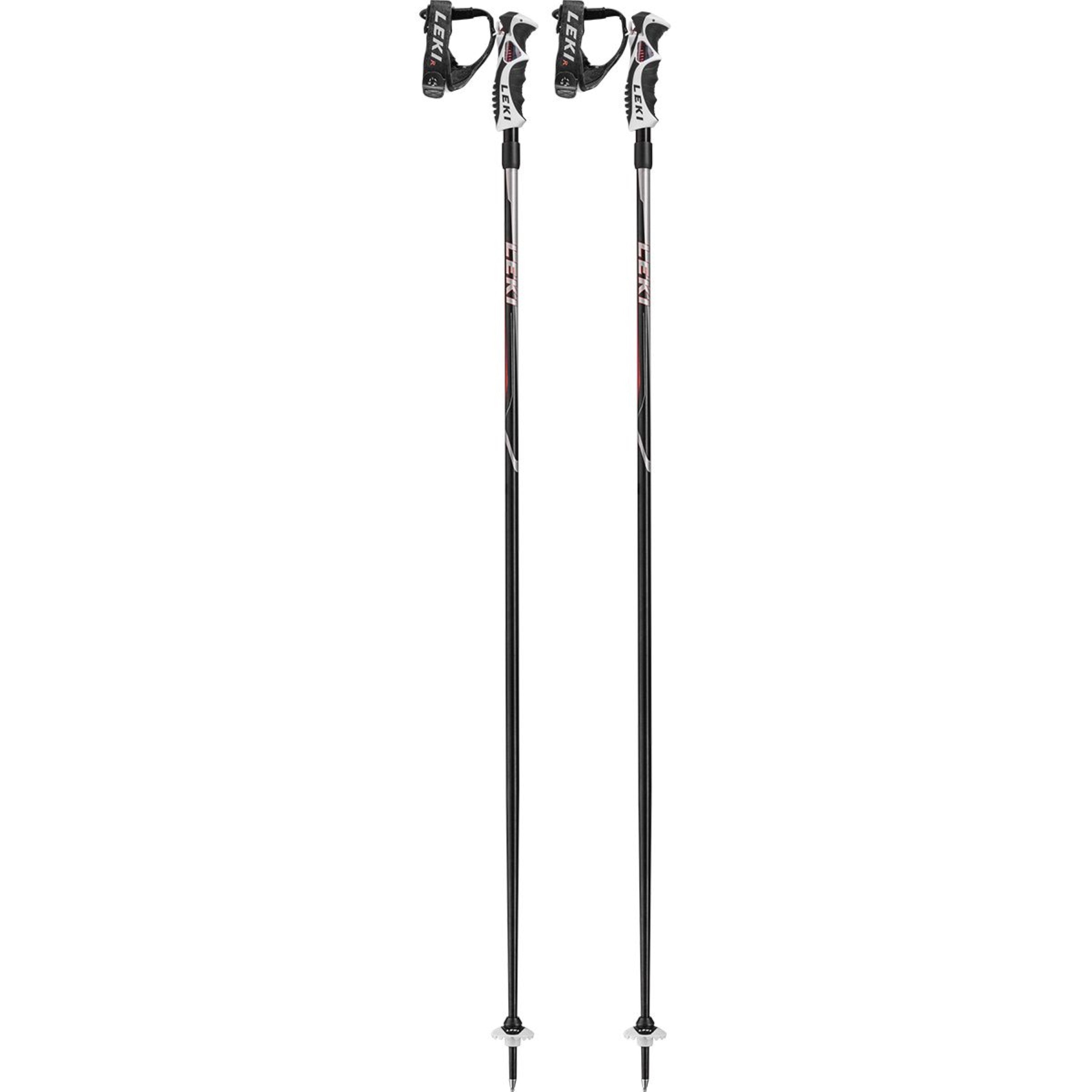 Leki HOT SHOT S Alpinstöcke schwarz-rot-silber-anthrazit (110 bis 135 cm)