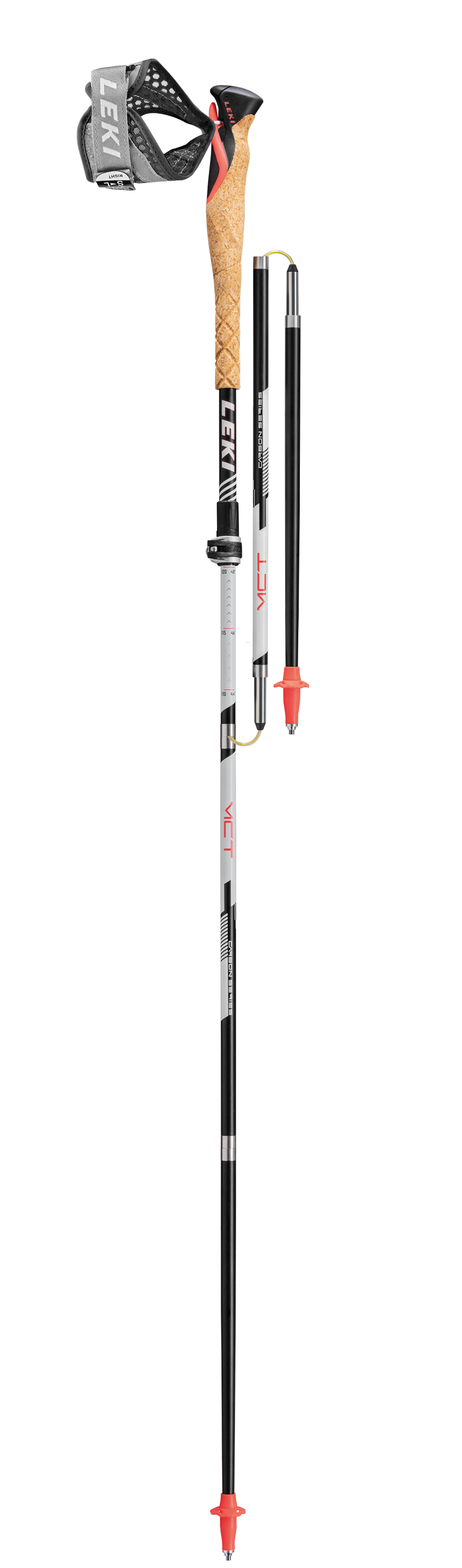 Leki MCT 12 VARIO CARBON Wanderstöcke schwarz-weiß-rot