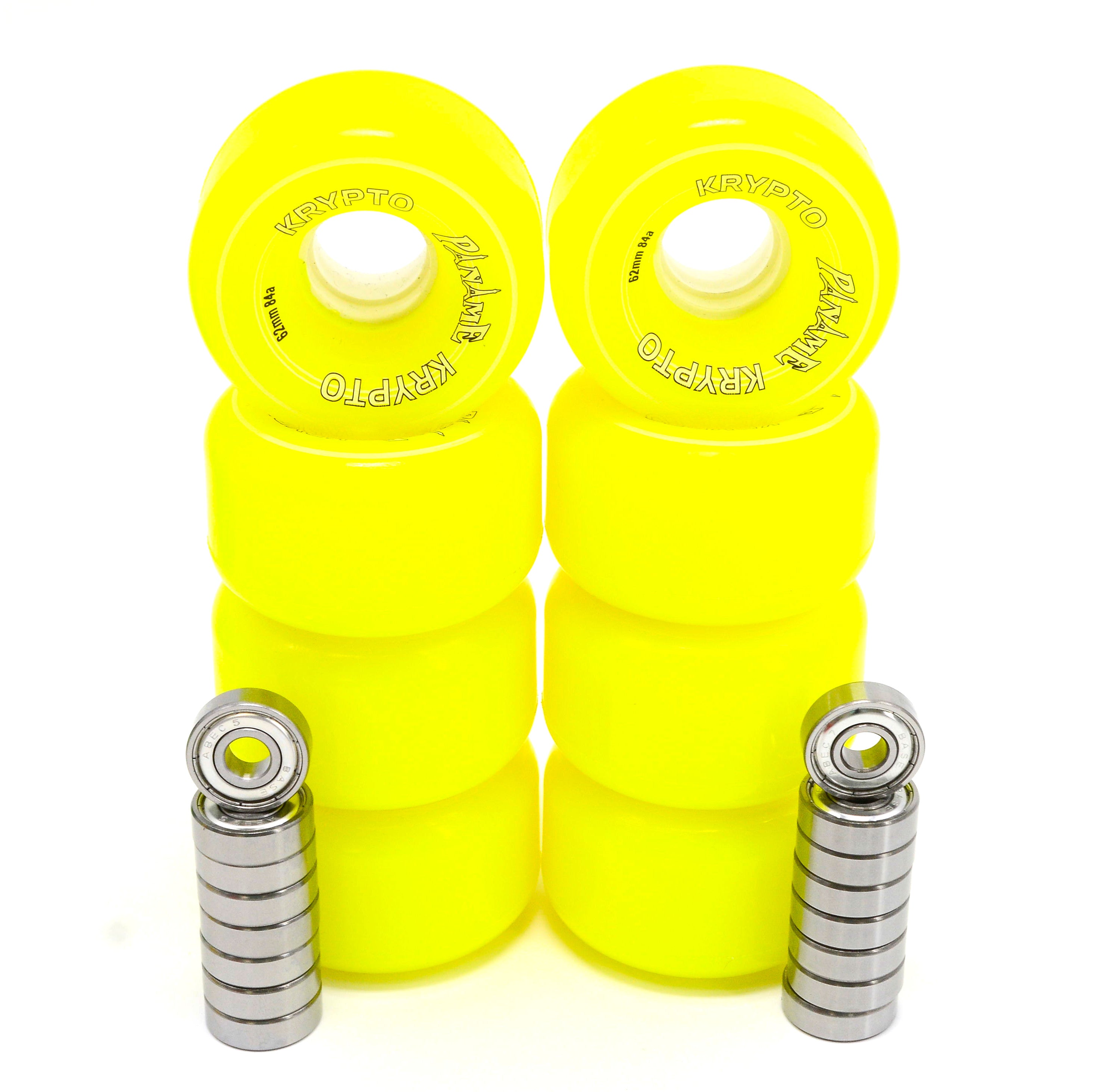 Kryptonics PANAME 8x Rollenset gelb 62mm/84A + ABEC 5