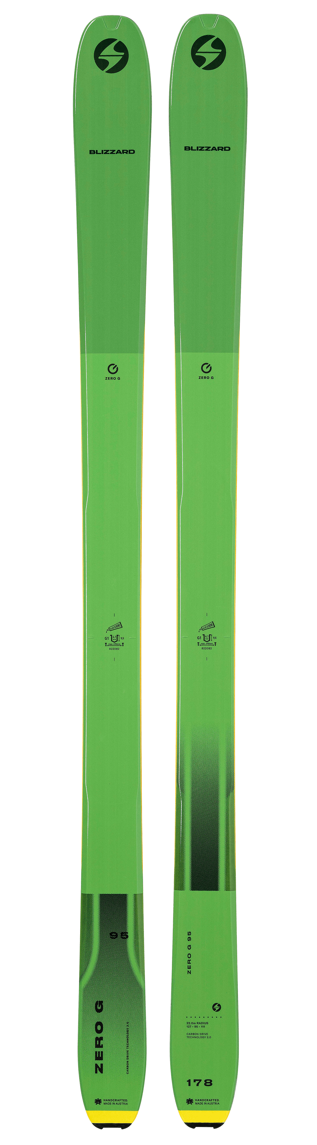 Blizzar ZERO G 095 178cm Flat Ski Green
