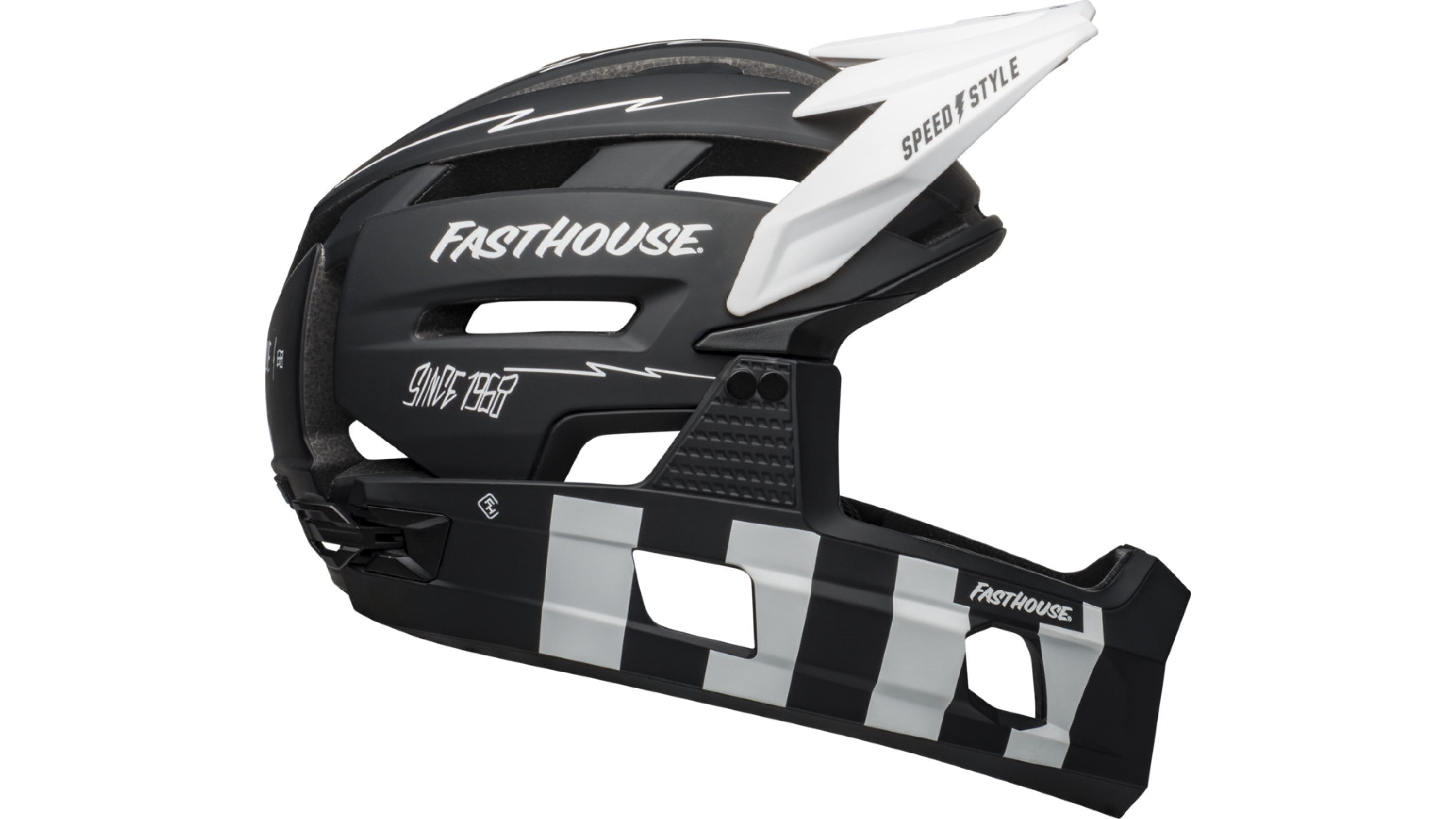 Bell SUPER AIR R SPHERICAL Fahrradhelm matte black/white fasthouse Unisex