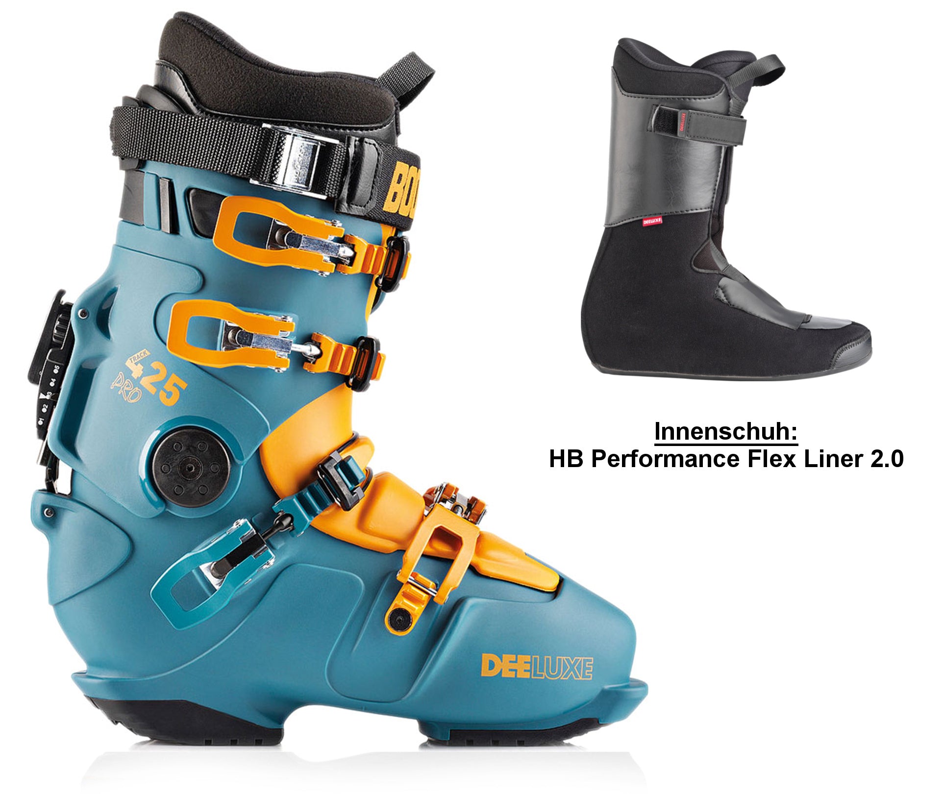 Deeluxe TRACK 425 PRO Hardboot Petrol HP-Flex 2.0 Innenschuh Optional Intec Absatz