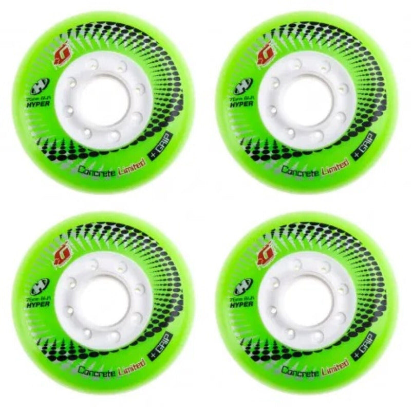 Hyper Wheels Concrete +Grip Limited Performance Outdoor 4er oder 8er Set Rollen - 76mm / 84 A neon green