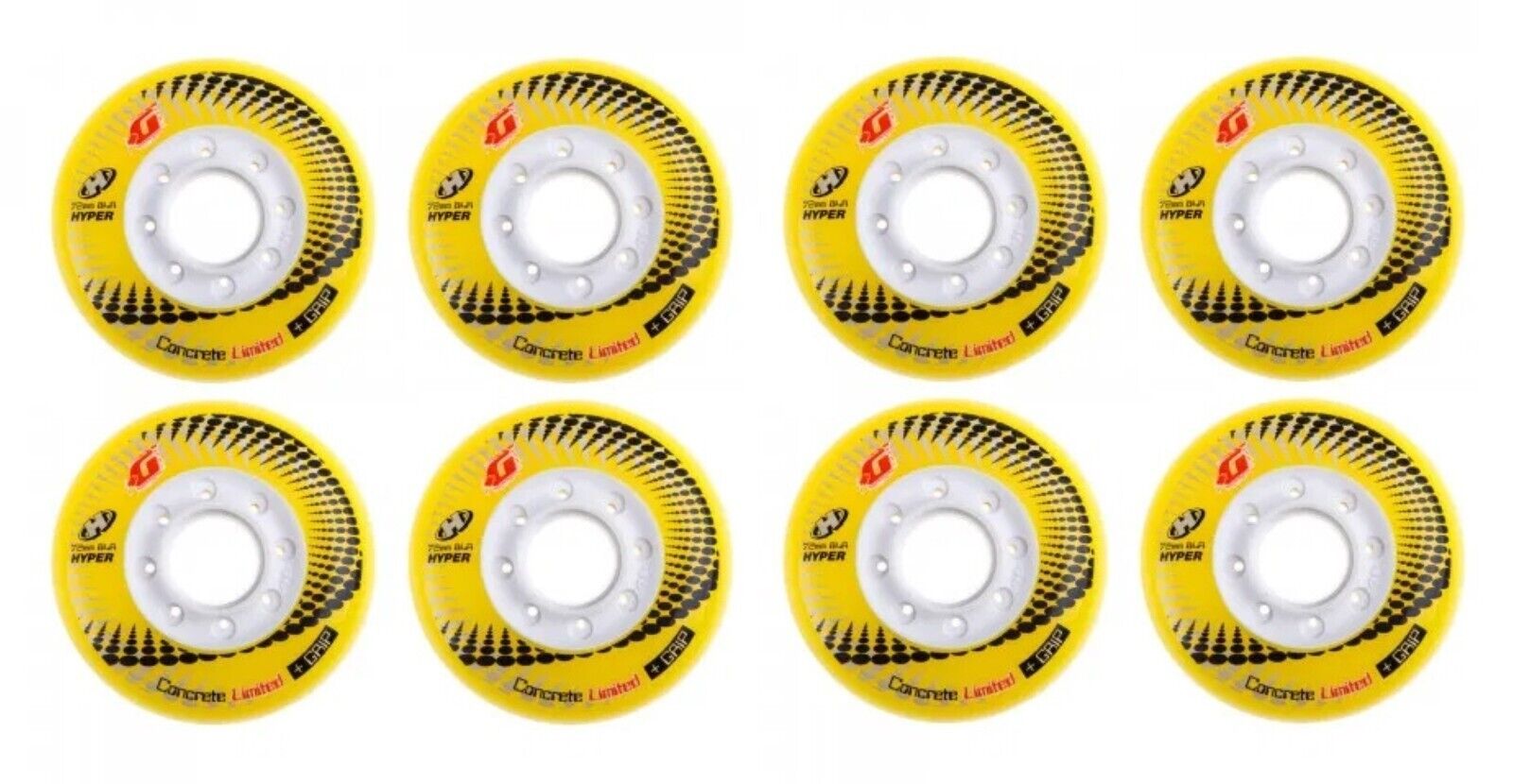 Hyper Wheels Concrete +Grip Limited Performance Outdoor 4er oder 8er Set Rollen - 72mm / 84 A yellow