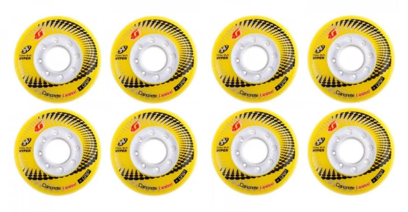 Hyper Wheels Concrete +Grip Limited Performance Outdoor 4er oder 8er Set Rollen - 72mm / 84 A yellow