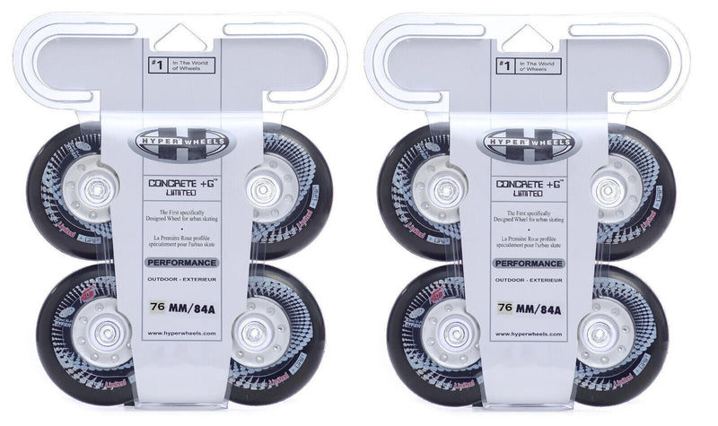 Hyper Wheels Concrete +Grip Limited Performance Outdoor 4er oder 8er Set Rollen - 76mm / 84 A black