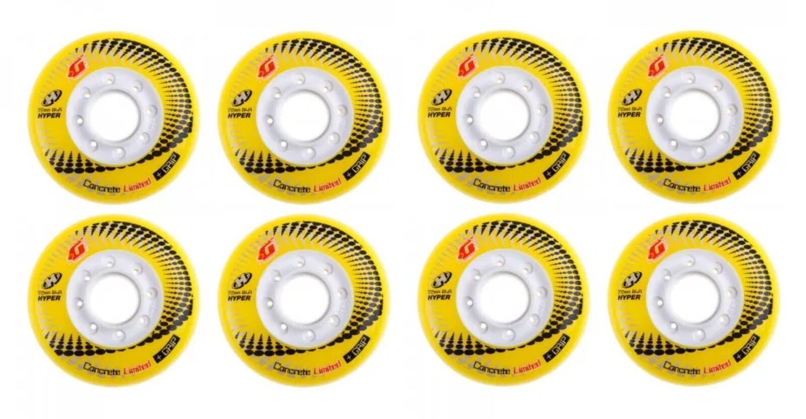 Hyper Wheels Concrete +Grip Limited Performance Outdoor 4er oder 8er Set Rollen - 76mm / 84 A yellow