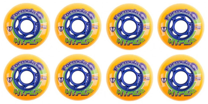 Hyper Inline Wheels Formula G Era Hockey Indoor 4er oder 8er Set Rollen - 72mm / 76 A orange