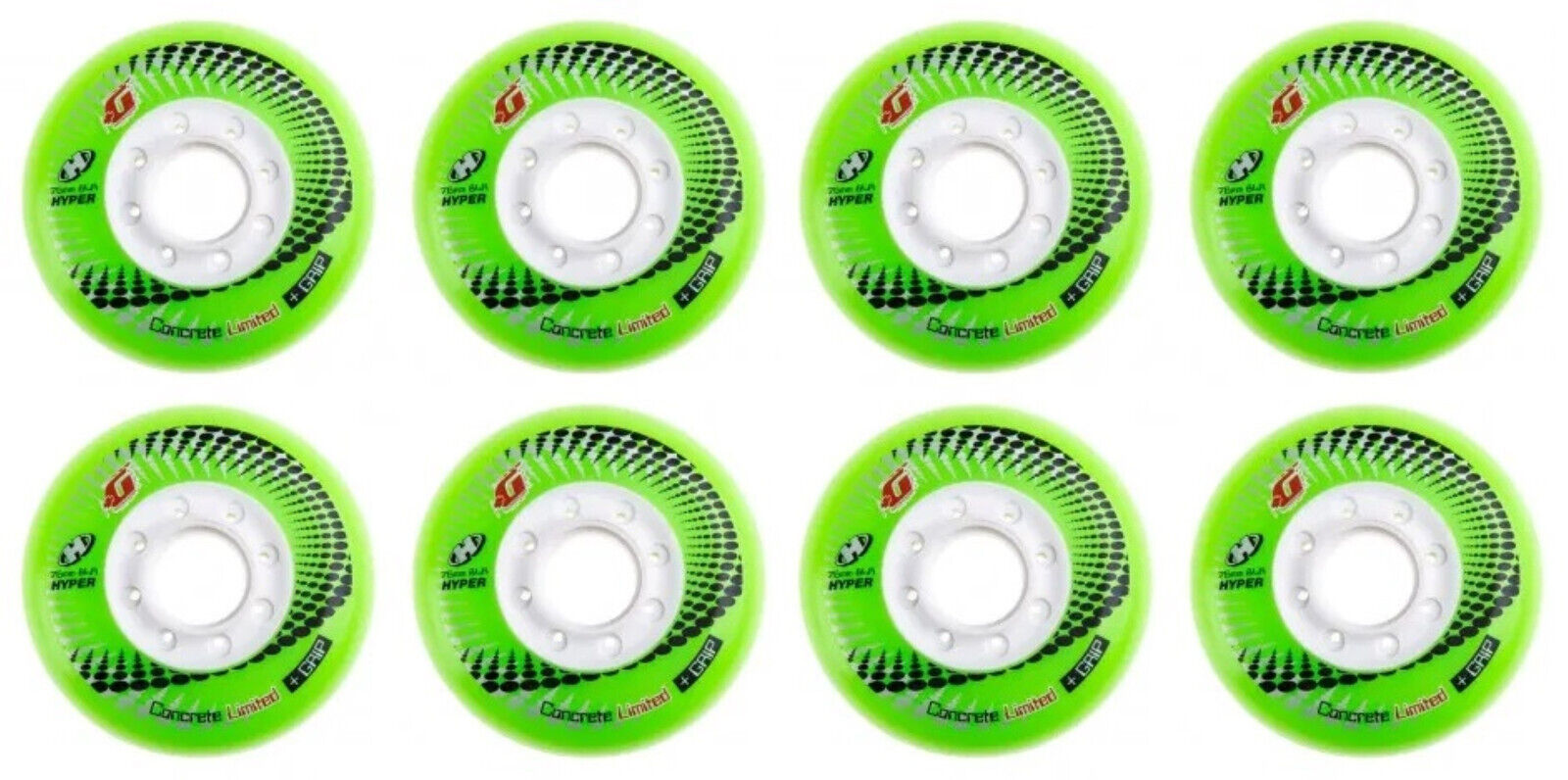 Hyper Wheels Concrete +Grip Limited Performance Outdoor 4er oder 8er Set Rollen - 76mm / 84 A neon green