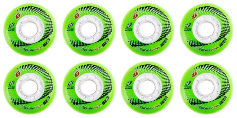 Hyper Wheels Concrete +Grip Limited Performance Outdoor 4er oder 8er Set Rollen - 76mm / 84 A neon green