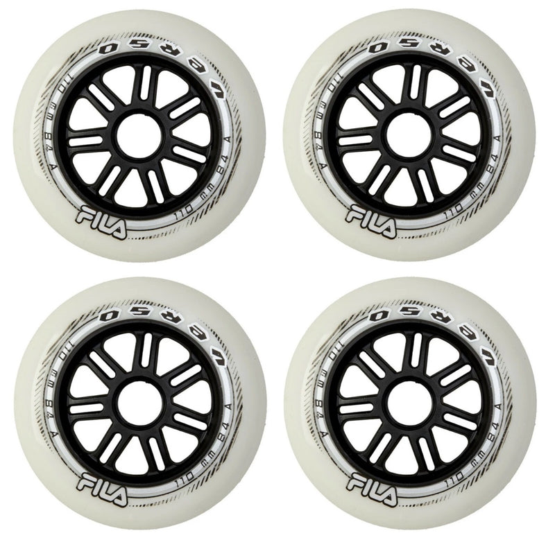 FILA Verso Wheels Inline Räder Skates 4er, 6er oder 8er Set Rollen - 110mm / 84 A white j24