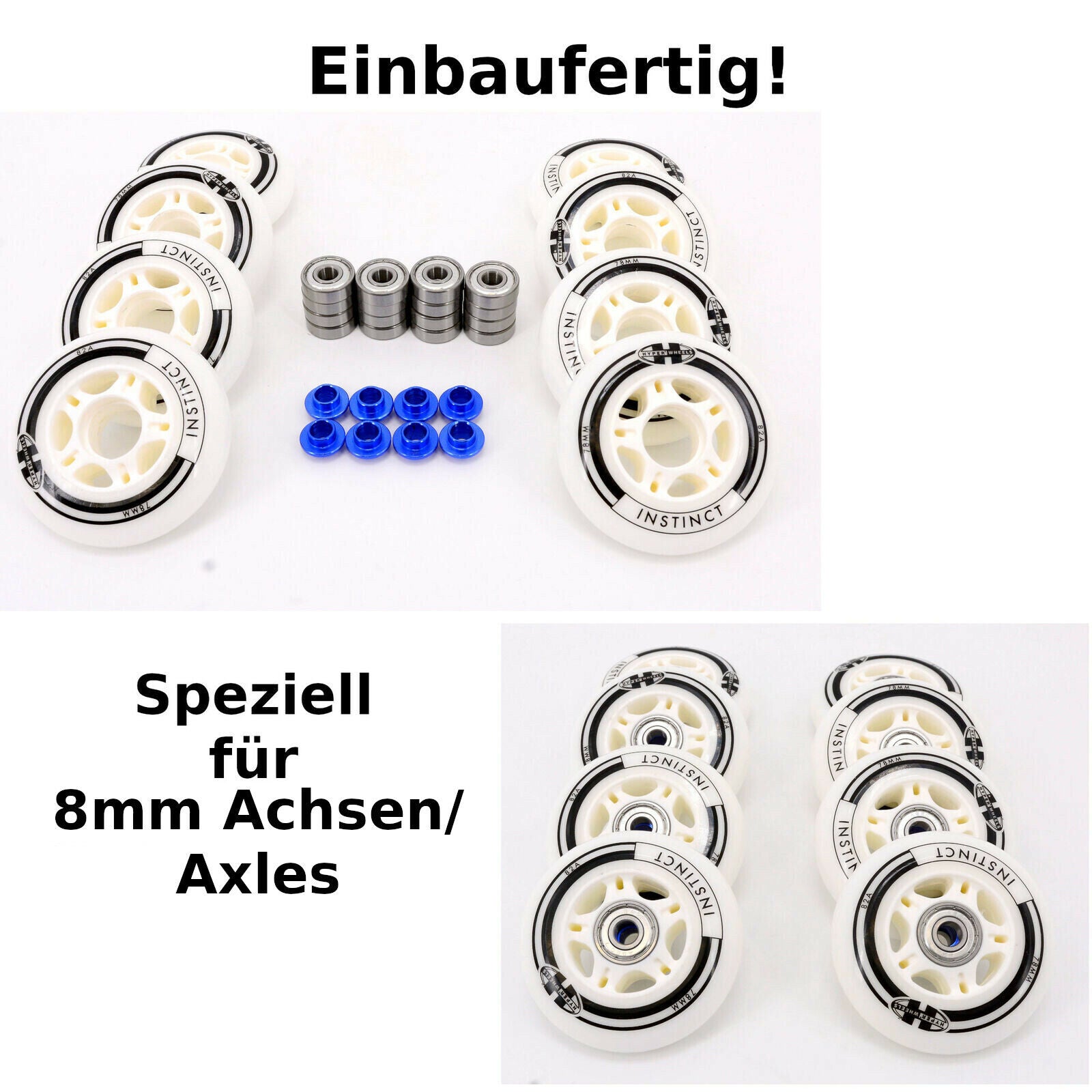 Hyper INSTINCT Rollenset 78mm/82A - ABEC9 + 8mm Spacer