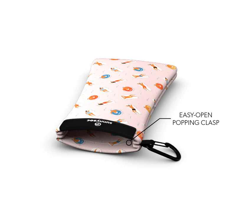 Sunnysoc Beach Goers Schutzhülle für Brillen, Handys, Smartphones Tasche Beute Case Handybeutel mit Karabinerhaken Brillenetui Schnappverschluss j23