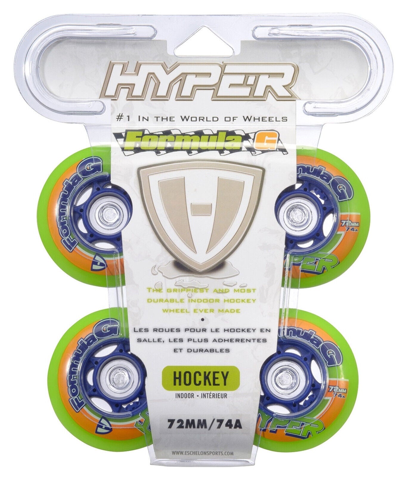 Hyper Inline Wheels Formula G Hockey Indoor 4er oder 8er Set Rollen - 72mm / 74 A lime green blue