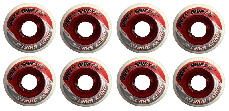 Hyper Inline Wheels Unity Shift Hockey Indoor 4er oder 8er Set Rollen - 68mm / 74 A white red