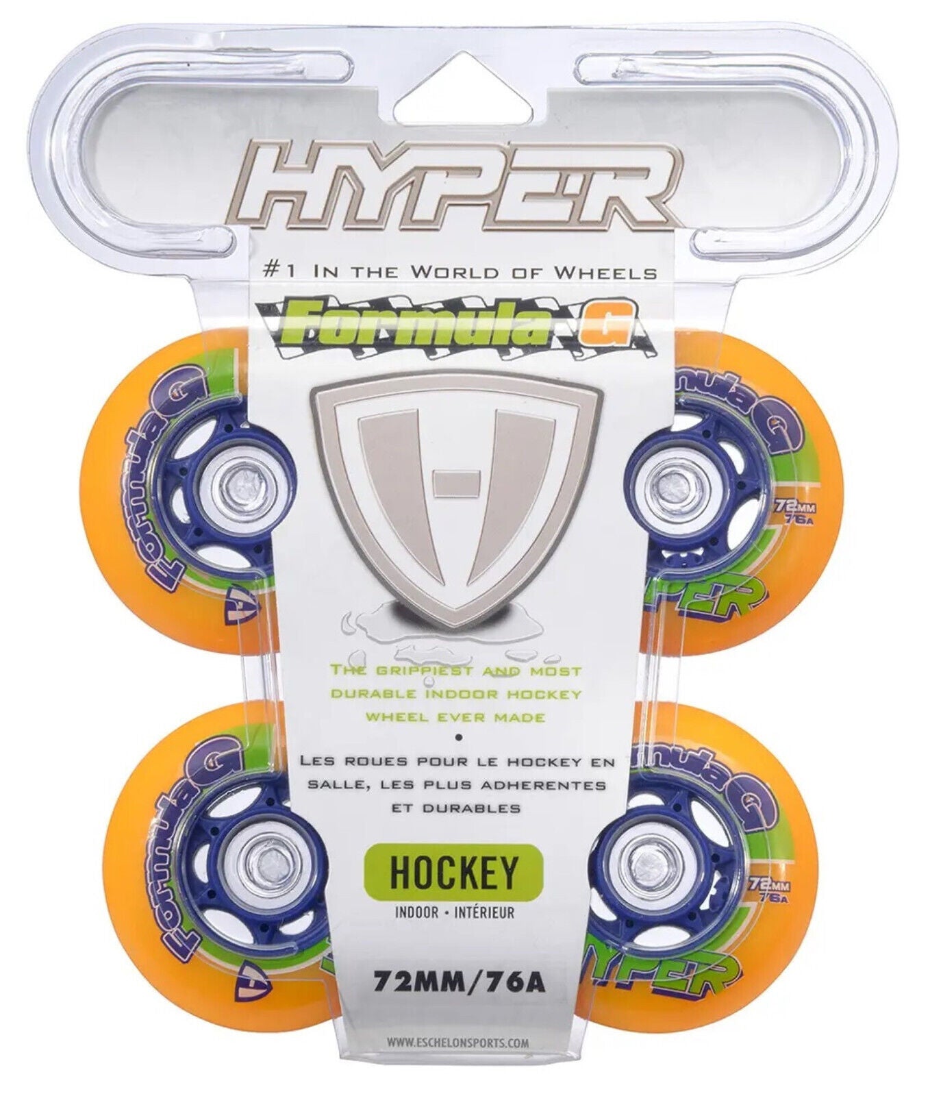 Hyper Inline Wheels Formula G Era Hockey Indoor 4er oder 8er Set Rollen - 72mm / 76 A orange