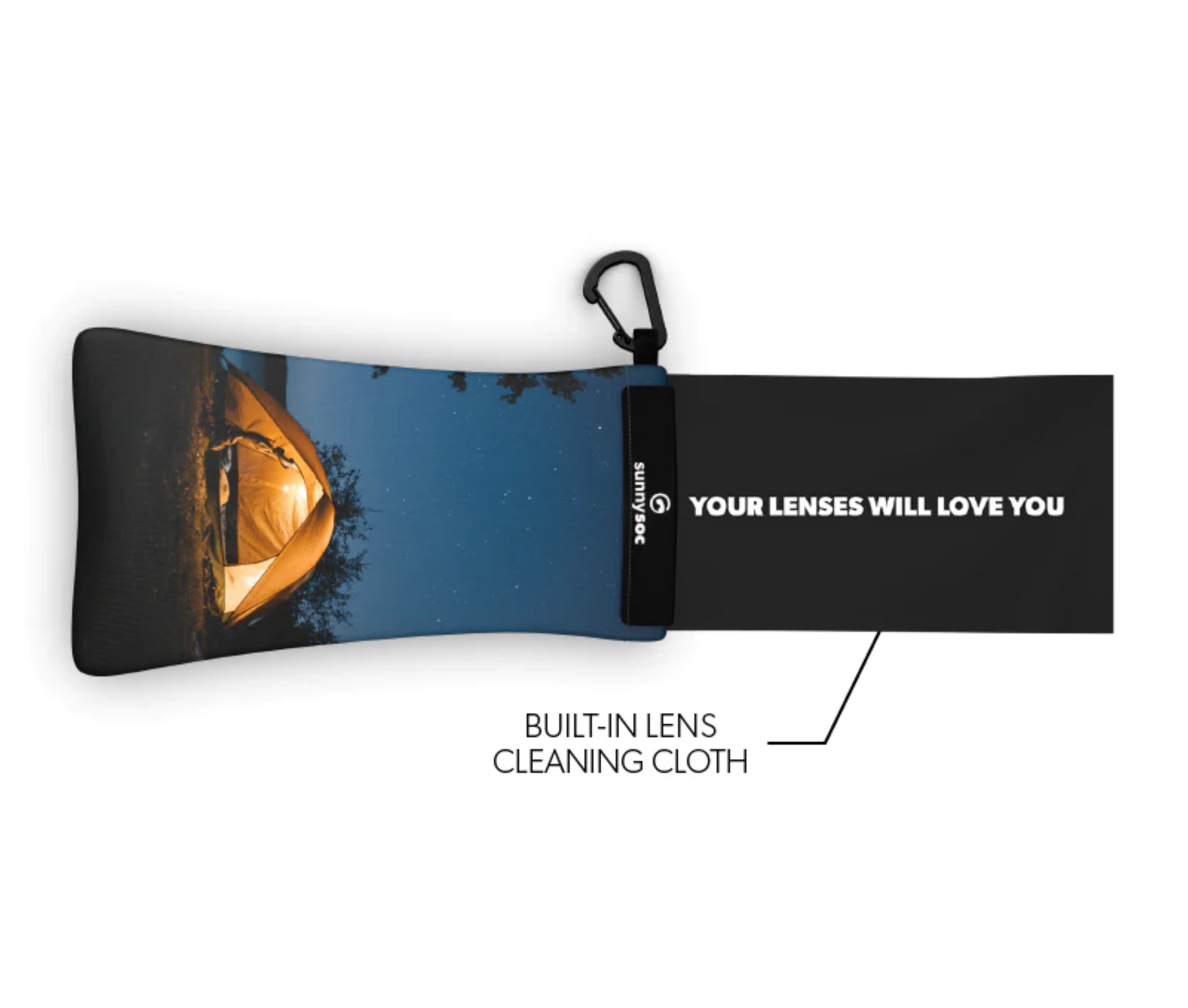 Sunnysoc Camper Schutzhülle für Brillen, Handys, Smartphones Tasche Beute Case Handybeutel mit Karabinerhaken Brillenetui Schnappverschluss j23