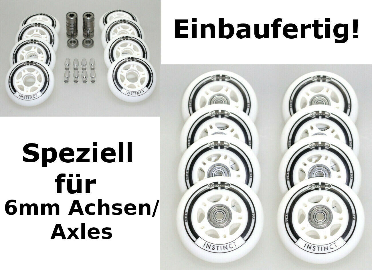 Hyper INSINCT Rollenset 80mm/82A ABEC7 + 6mm Spacer