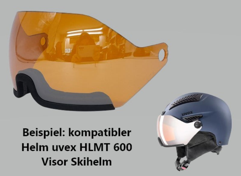 Uvex hlmt 600 visor ESS ltm. silver Gr. L Ersatz Visier Scheibe für Skihelme Gr. 59-61 cm