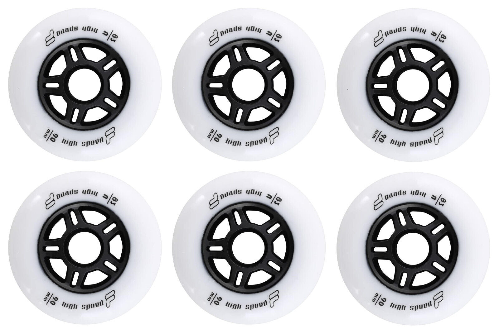 FILA High Speed Fitness Wheels 4er, 6er oder 8er Set Rollen - 90mm / 83 A white