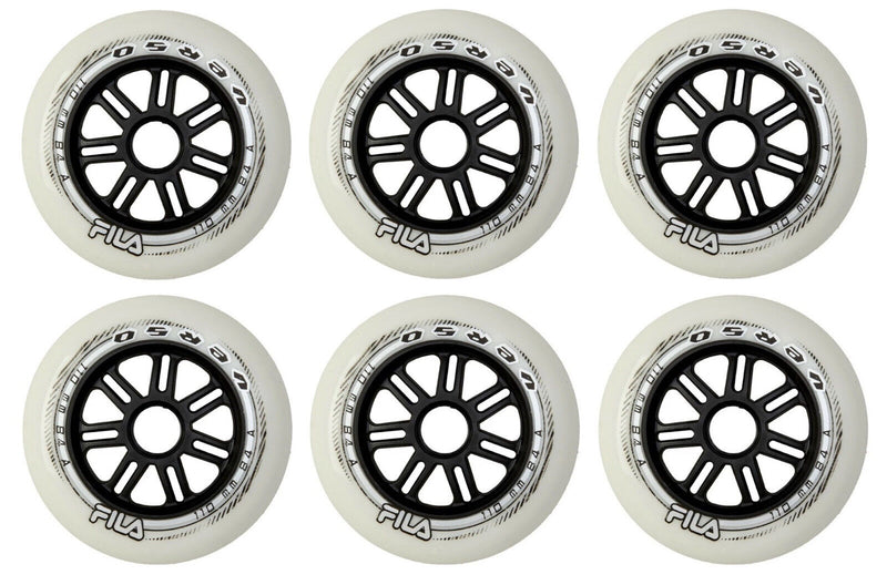 FILA Verso Wheels 4er, 6er oder 8er Set Rollen - 110mm / 84 A white