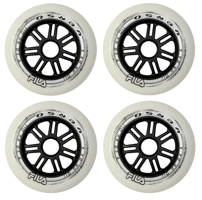 FILA Verso Wheels 4er, 6er oder 8er Set Rollen - 110mm / 84 A white