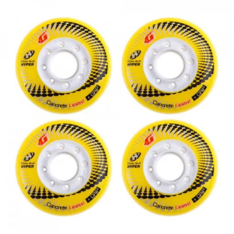 Hyper Wheels Concrete +Grip Limited Performance Outdoor 4er oder 8er Set Rollen - 72mm / 84 A yellow