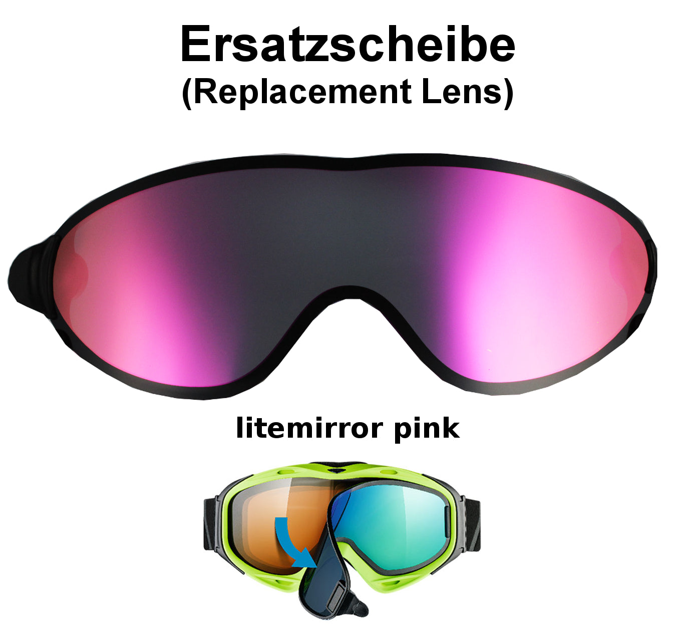 Uvex Comanche Ersatzscheibe - Single Lens Litemirror Pink Für Skibrille