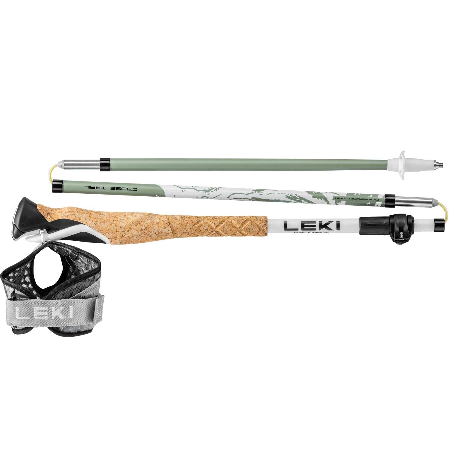 Leki Faltstock Cross Traill FX SuperLite white-green - 110-13cm M