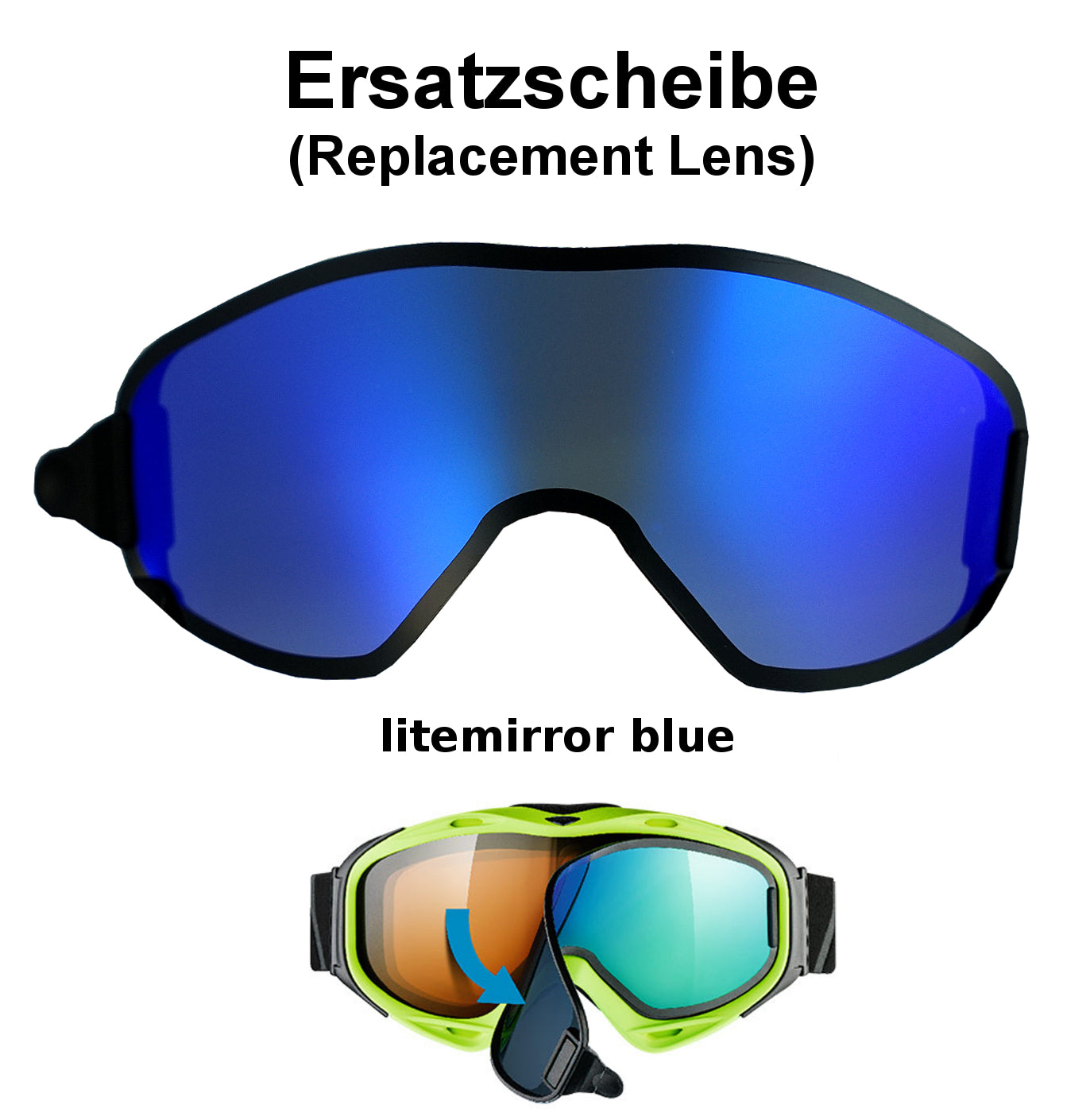 uvex G.GL 300 & UVISION Ersatzscheibe Blau  für Skibrille Googles