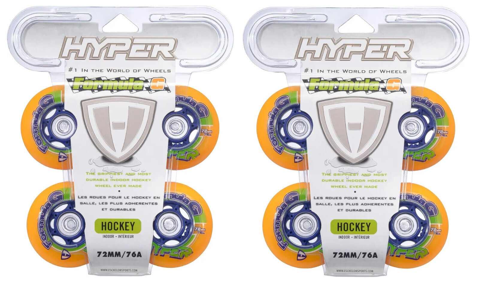Hyper Inline Wheels Formula G Era Hockey Indoor 4er oder 8er Set Rollen - 72mm / 76 A orange